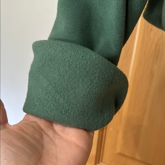 Forest Green Cropped Crew Neck Sweatshirt - Picture 5 of 6